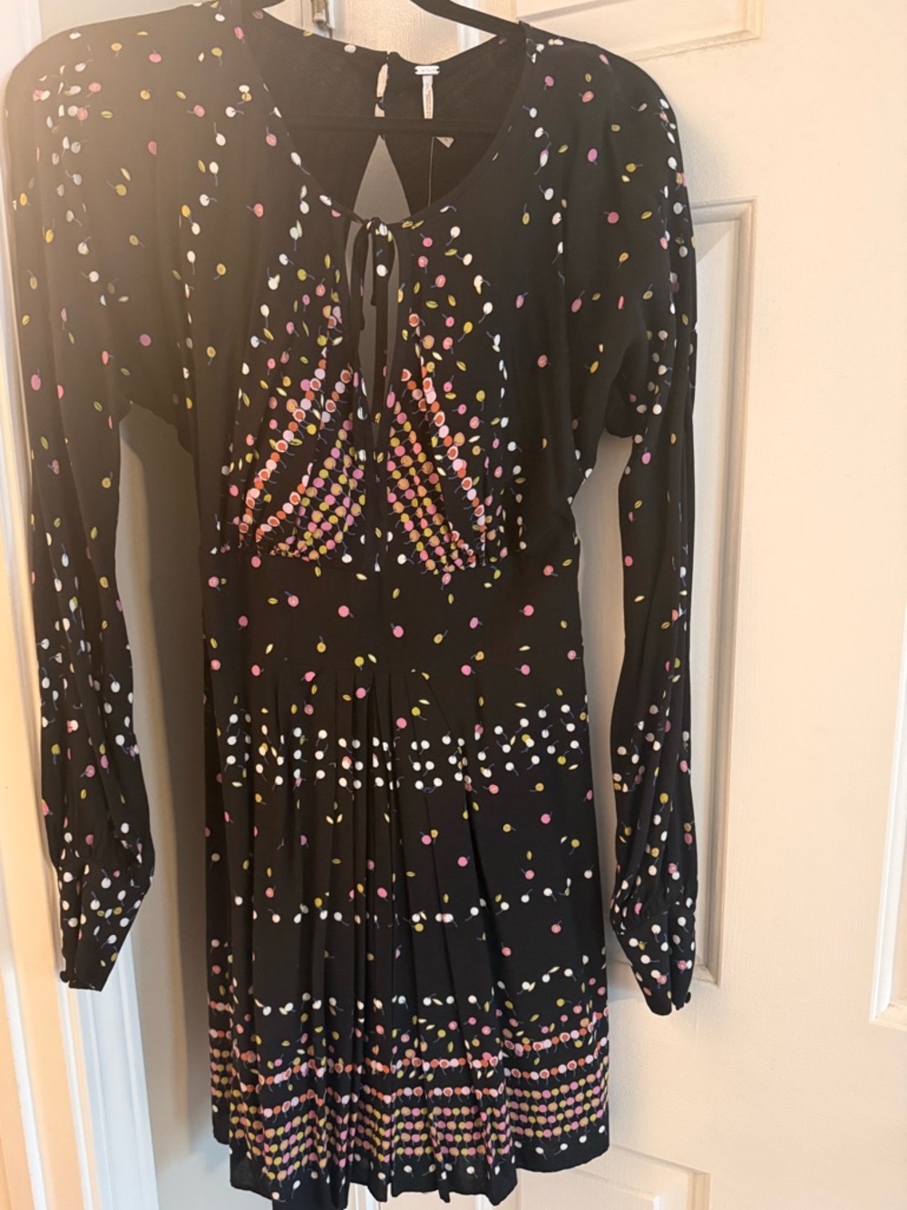 Free People Black Long-Sleeve Dot-Print Kids Dress